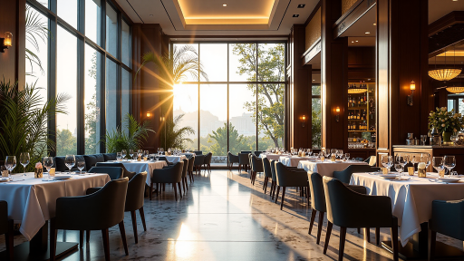 重庆园林式酒店外观，花园景观环境，会议厅外部景色，宁静优雅氛围